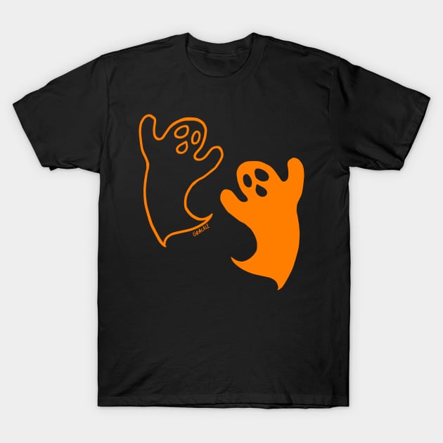 Ghostly Contrast (Orange Version) T-Shirt by Jan Grackle